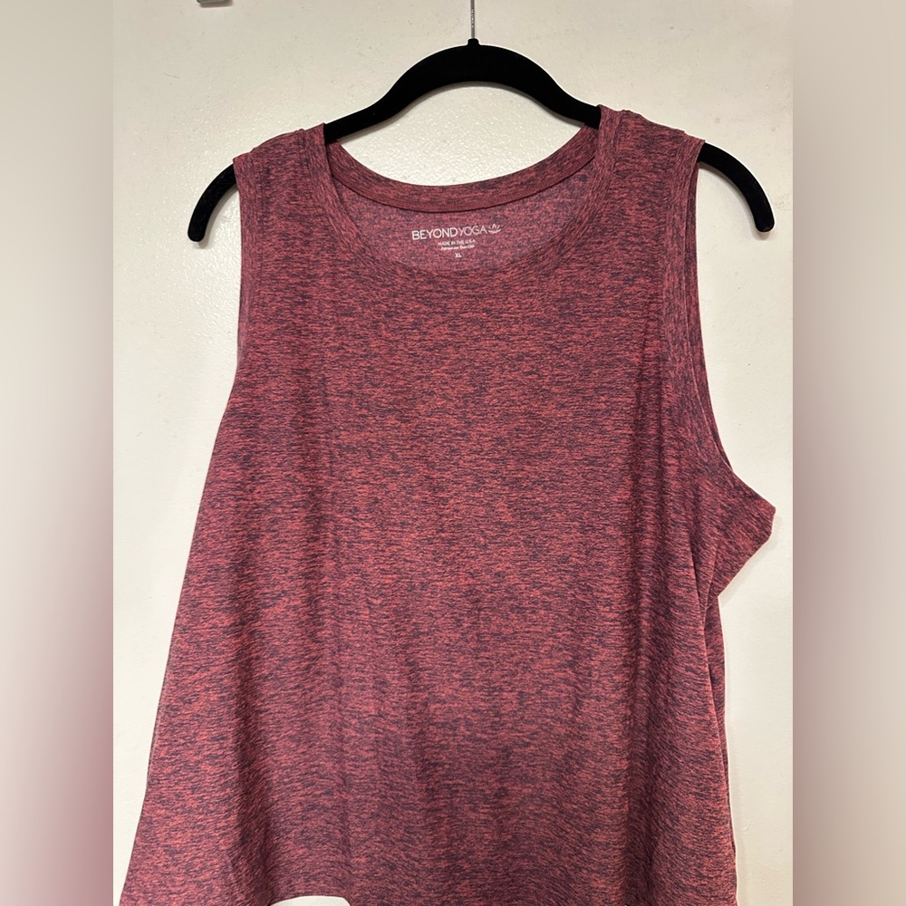 Beyond Yoga Heathered Pink Muscle Tee